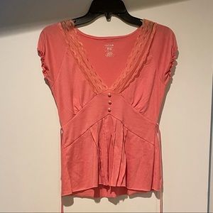 Vintage voice pink lace shirt